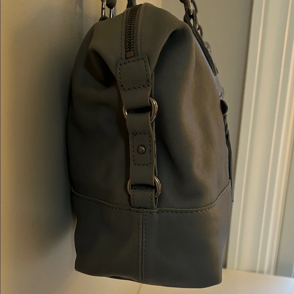 The Sak Laurel Canyon Grey Leather Satchel Tote